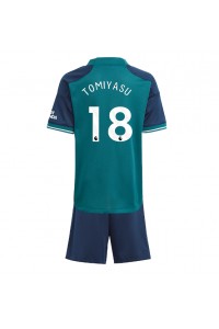 Arsenal Takehiro Tomiyasu #18 Jalkapallovaatteet Lasten Kolmas peliasu 2023-24 Lyhythihainen (+ Lyhyet housut)